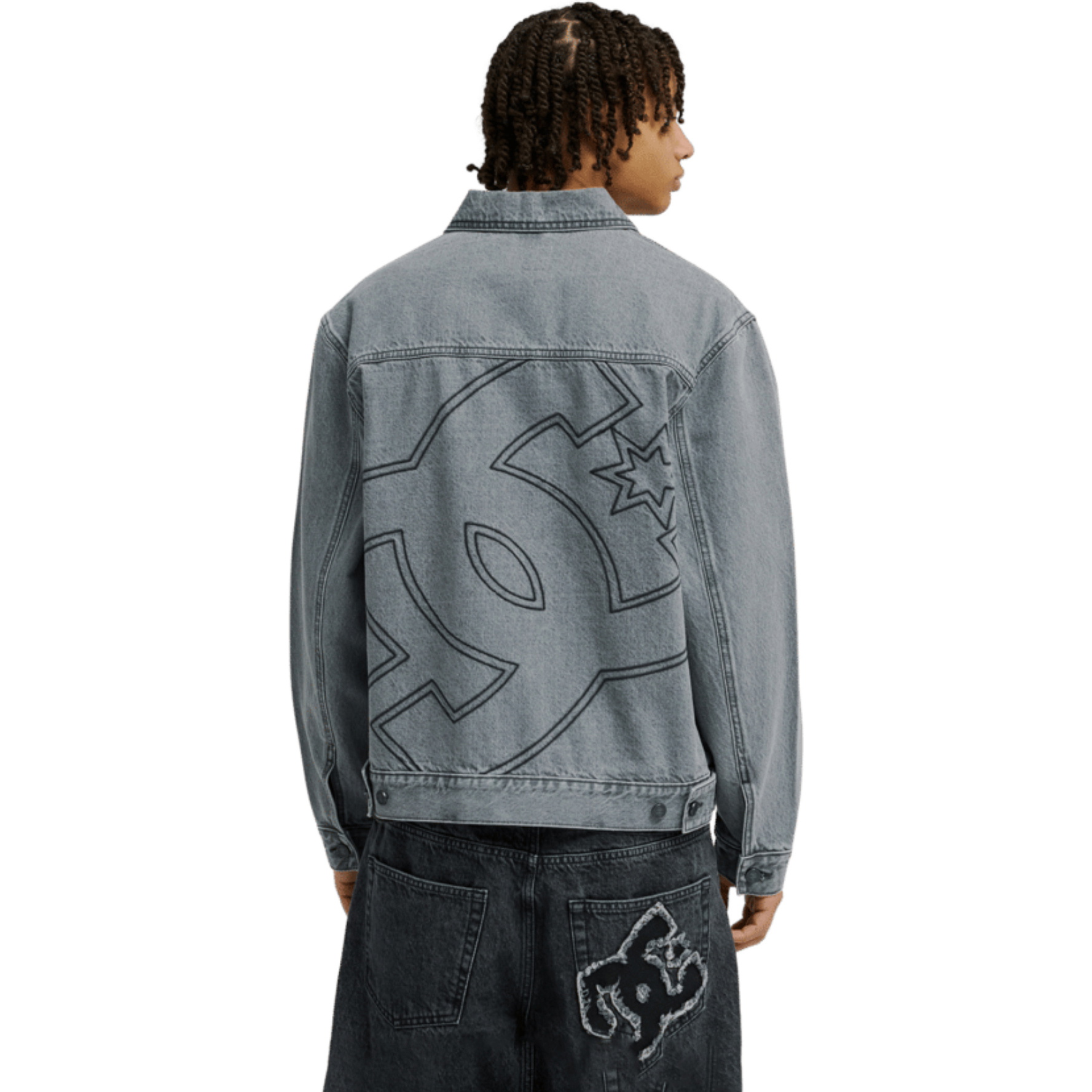 2026 DC Shoes Mens Ethos Denim Trucker Jacket EDYJK03271 - Medium Grey